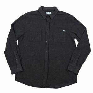 Hurley Shirt Mens XL Gray Twill Button Up Sweater Surf Skate Streetwear Shacket